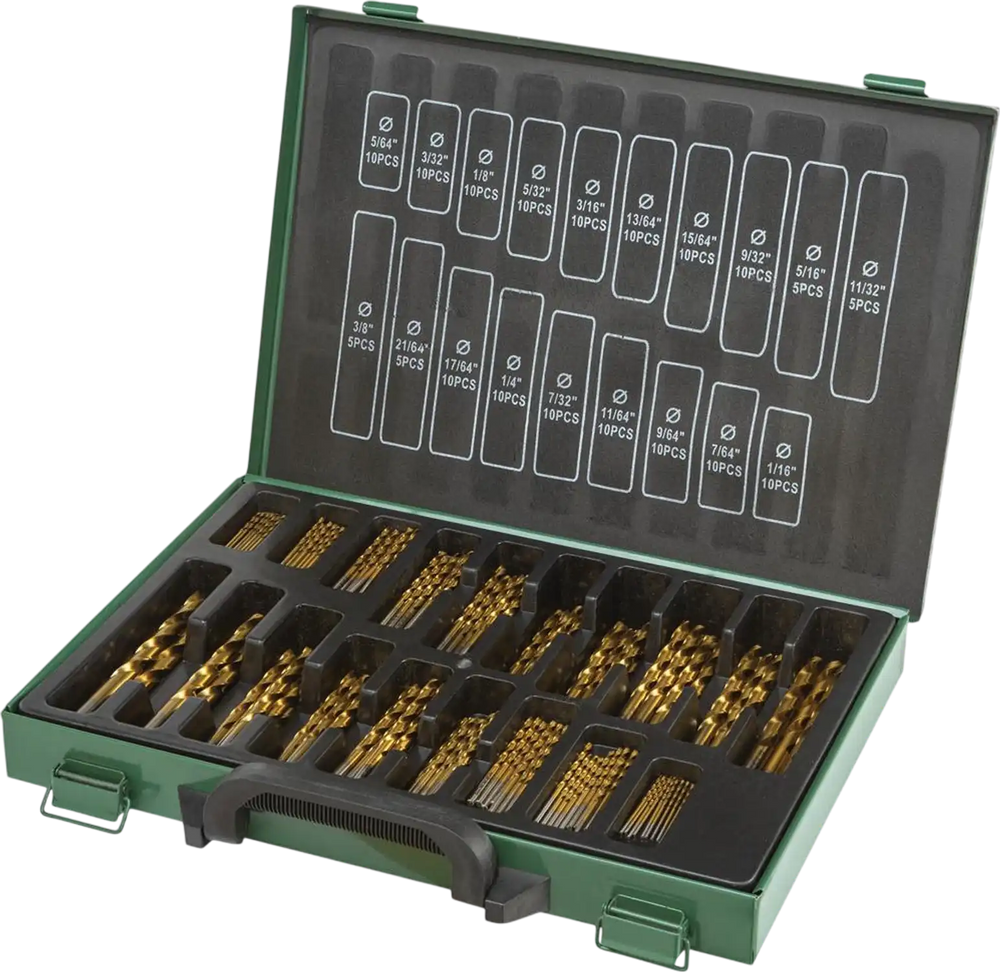 Grizzly PRO T33687 - M2 HSS Bulk TiN-Coated Drill Bit Set, 170-Pc.