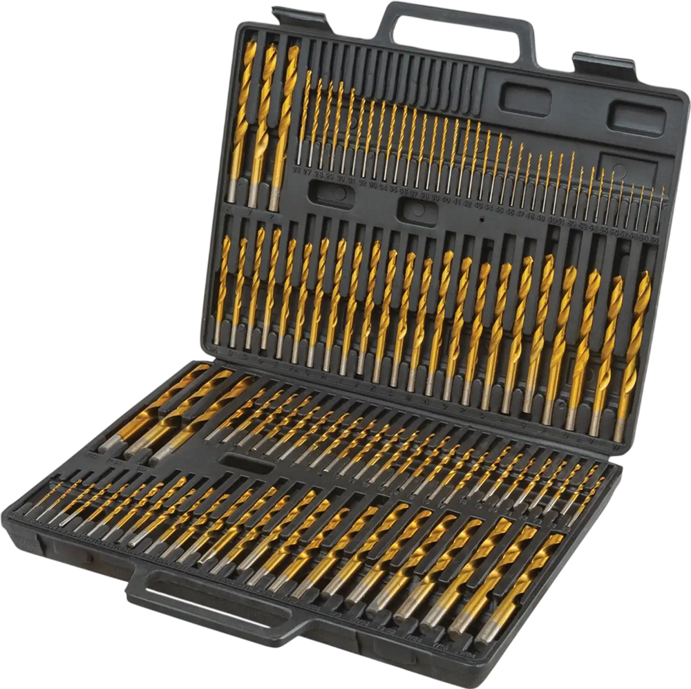 Grizzly T33688 - HSS Titanium 135 Degree Drill Bit Set, 115 Pc.