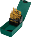 Grizzly PRO T33691 - M2 HSS TiN-Coated Brad Point Bit Set, 25 Pc.