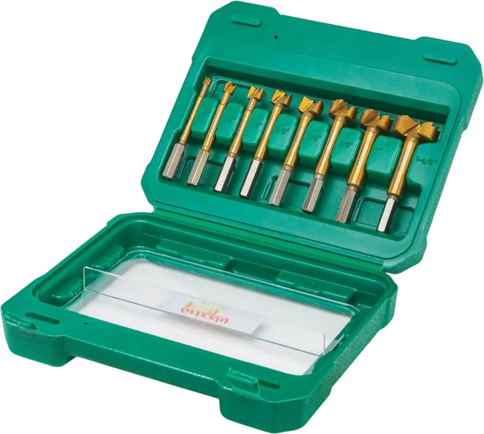 Grizzly T33693 Forstner Bit Set PRO Titanium Coated Hex Shank 8-Pc 1/4