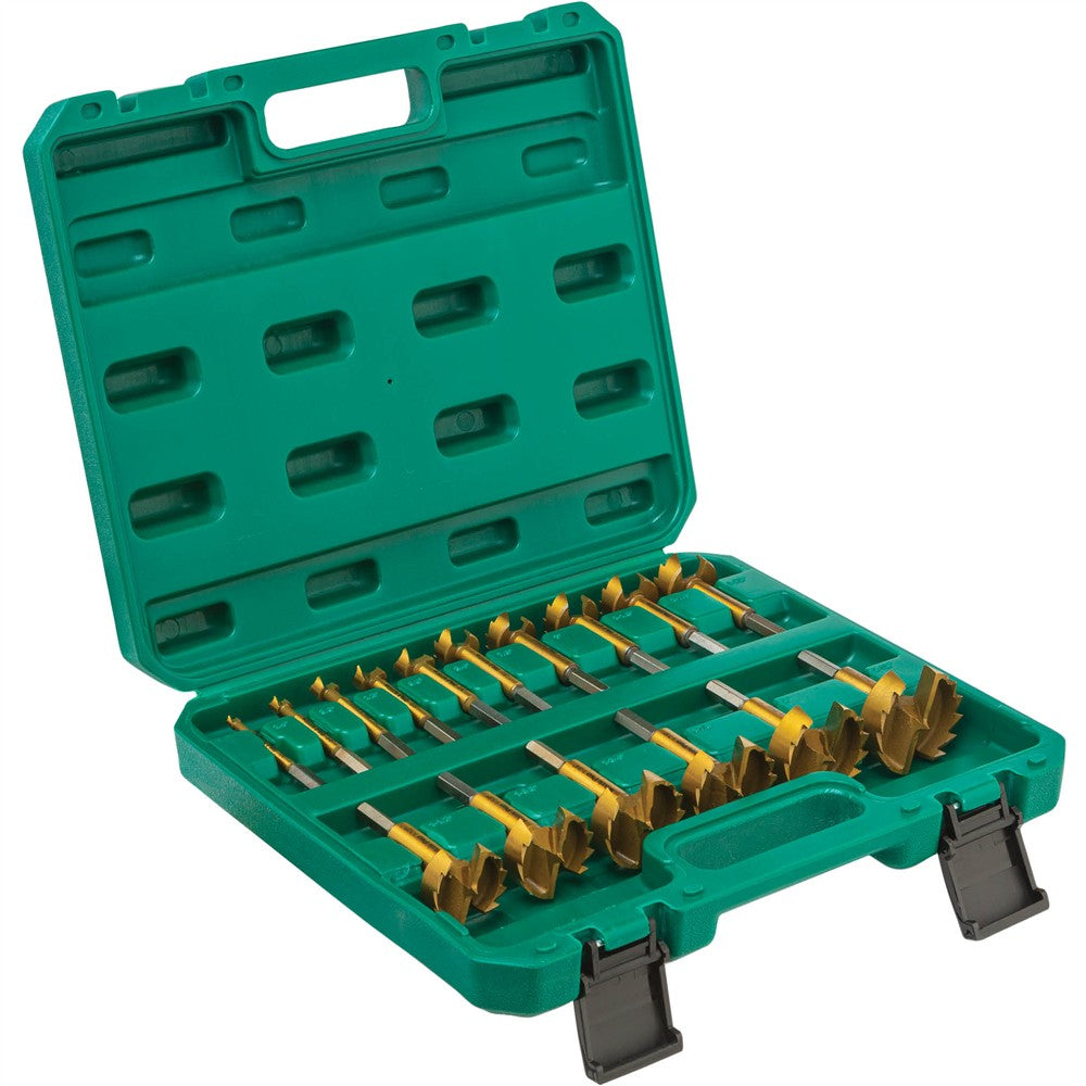 Grizzly PRO T33695 - Titanium Coated Hex Shank Forstner Bit Set, 16 Pc. 1/4" - 2-1/8"