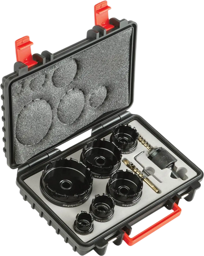 Grizzly T33824 Hole Saw Set PRO 6 Pc Metalworking Tungsten Carbide 7/8