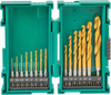 Grizzly PRO T33840 - M2 HSS TiN-Coated Quick-Release Hex Shank Drill Bit Set, 15 Pc.