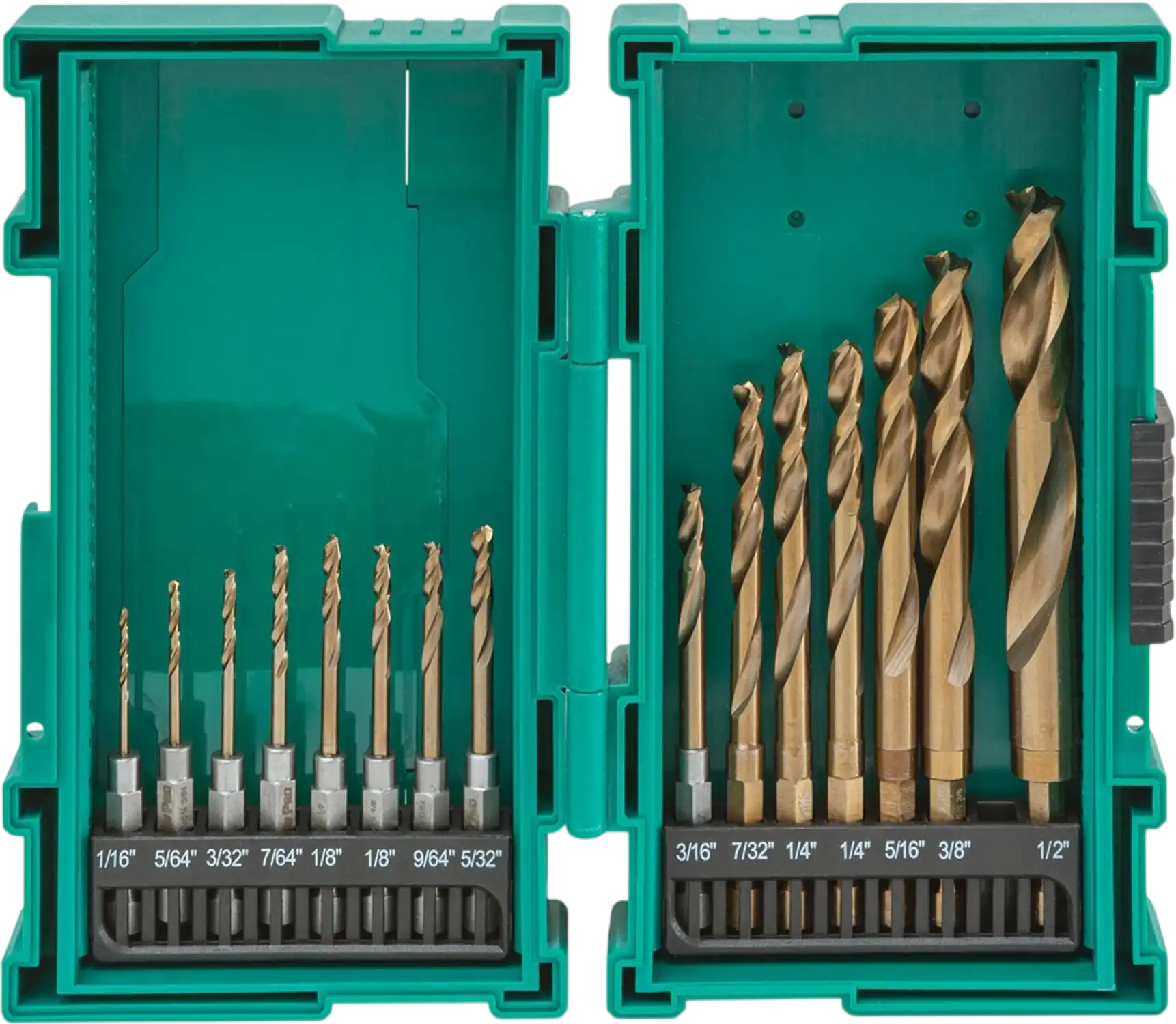 Grizzly T33842 Drill Bit Set M35 HSS Cobalt Quick-Release Hex Shank 15 Pc New