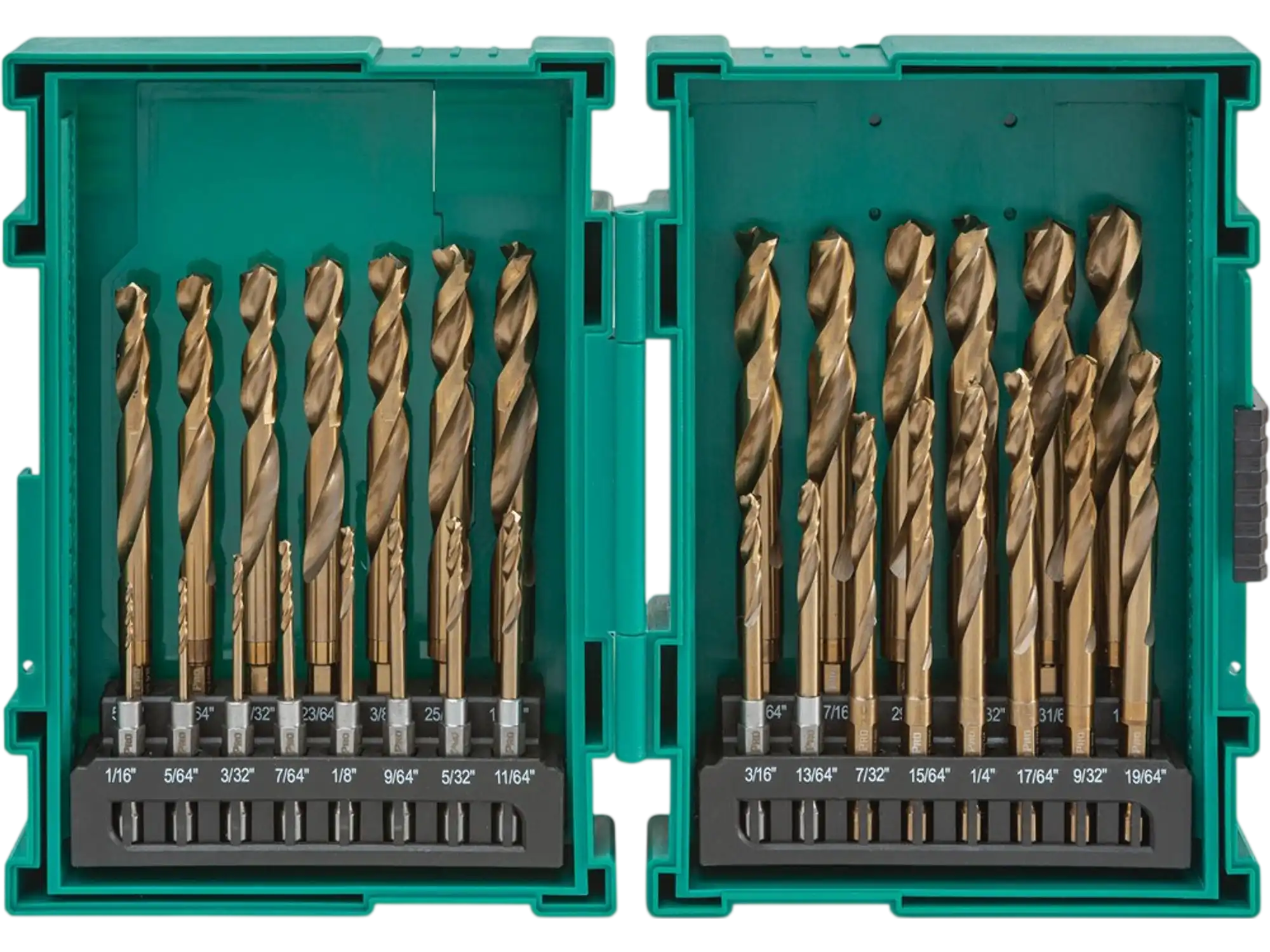 Grizzly T33843 Drill Bit Set M35 HSS Cobalt Quick-Release Hex Shank 29 Pc New