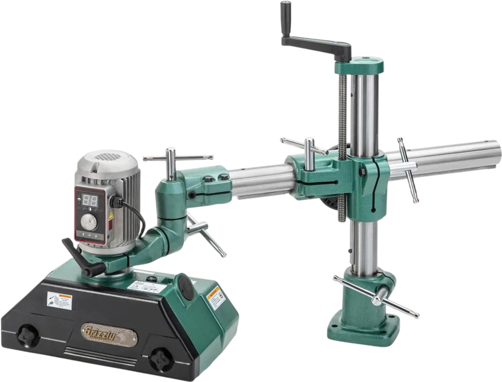 Grizzly T33924 - 1 HP Variable-Speed 3-Roller Power Feeder, Single-Phase