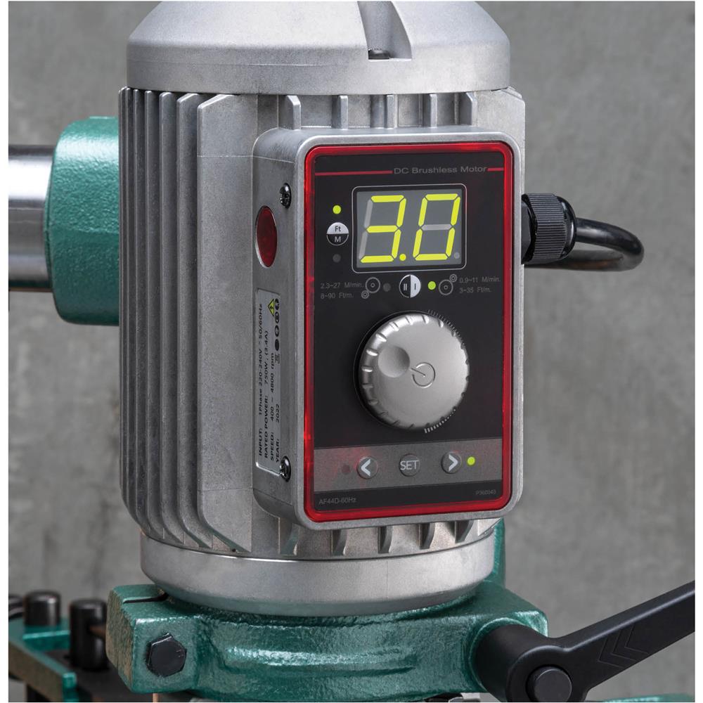 Grizzly T33924 - 1 HP Variable-Speed 3-Roller Power Feeder, Single-Phase