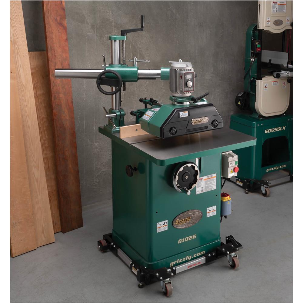 Grizzly T33924 - 1 HP Variable-Speed 3-Roller Power Feeder, Single-Phase