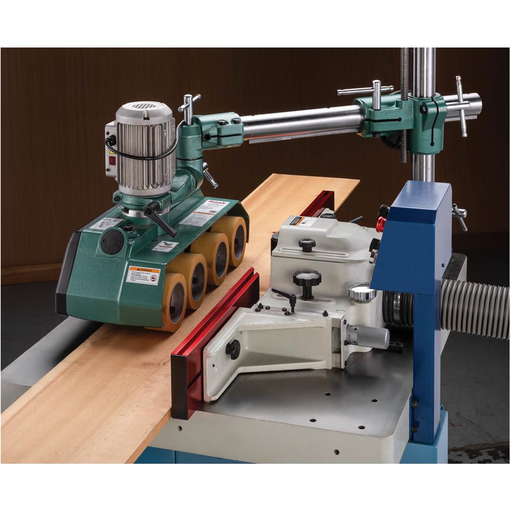 Grizzly T33925 - 1 HP Variable-Speed 4-Roller Power Feeder, Single-Phase