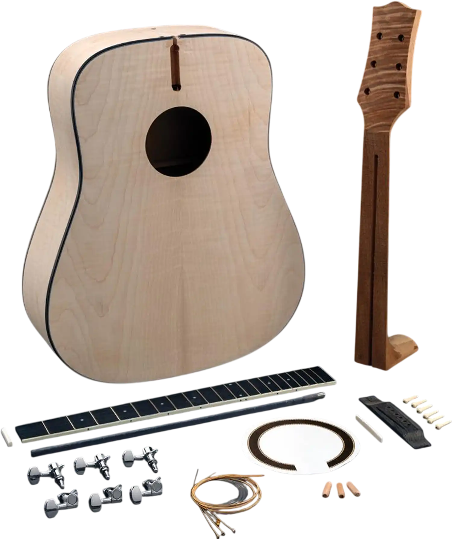 Grizzly T33953 Instrument Kit Fiddleback Maple Acoustic Guitar Kit New