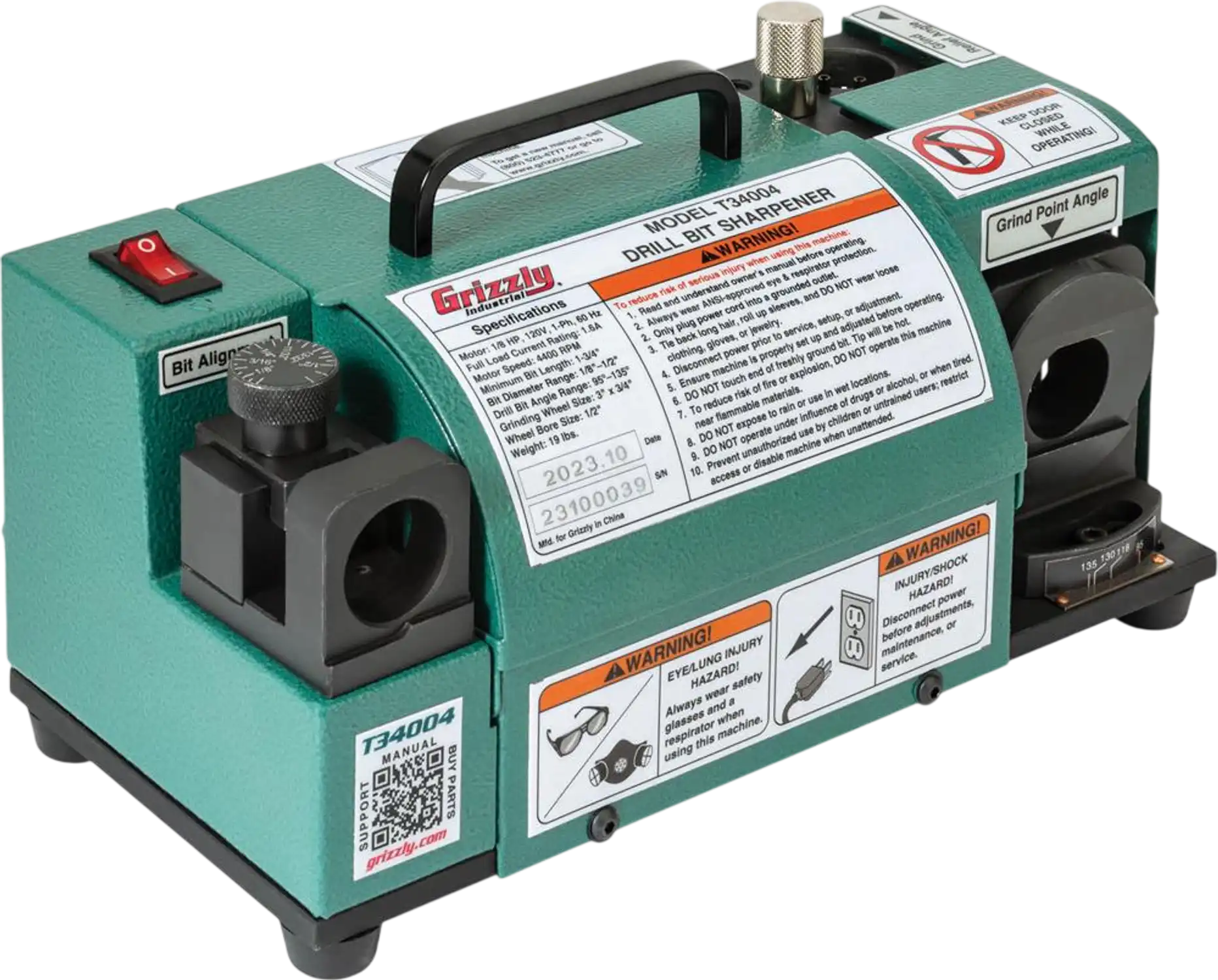 Grizzly T34004 Drill Bit Sharpener New