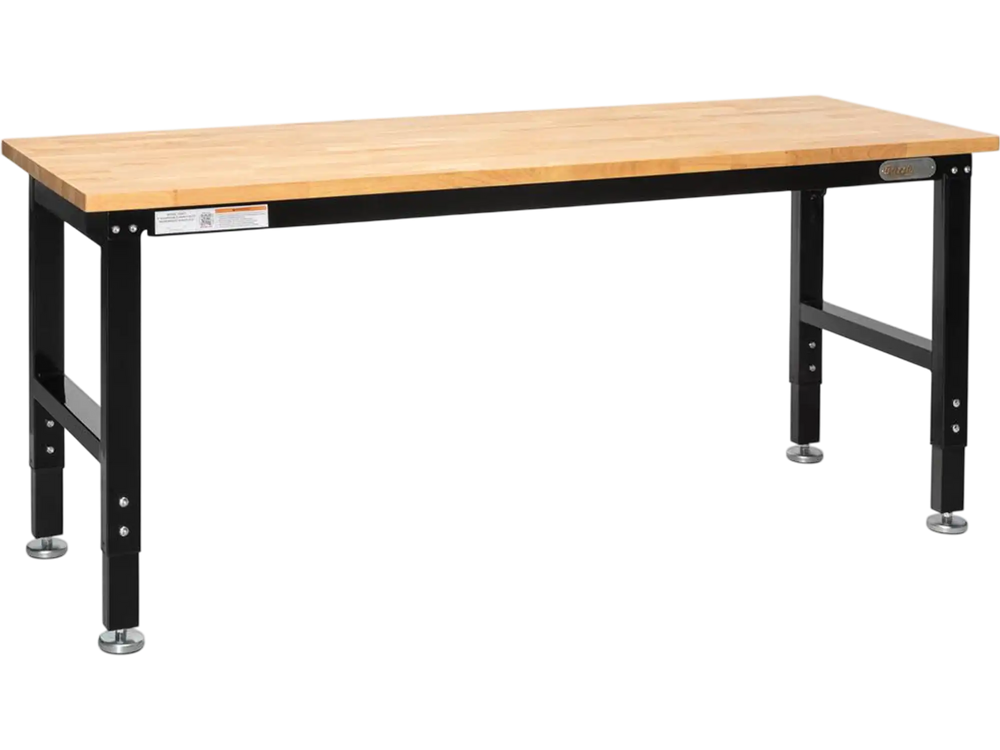 Grizzly T34011 - 6' Adjustable Heavy-Duty Workbench with Outlets