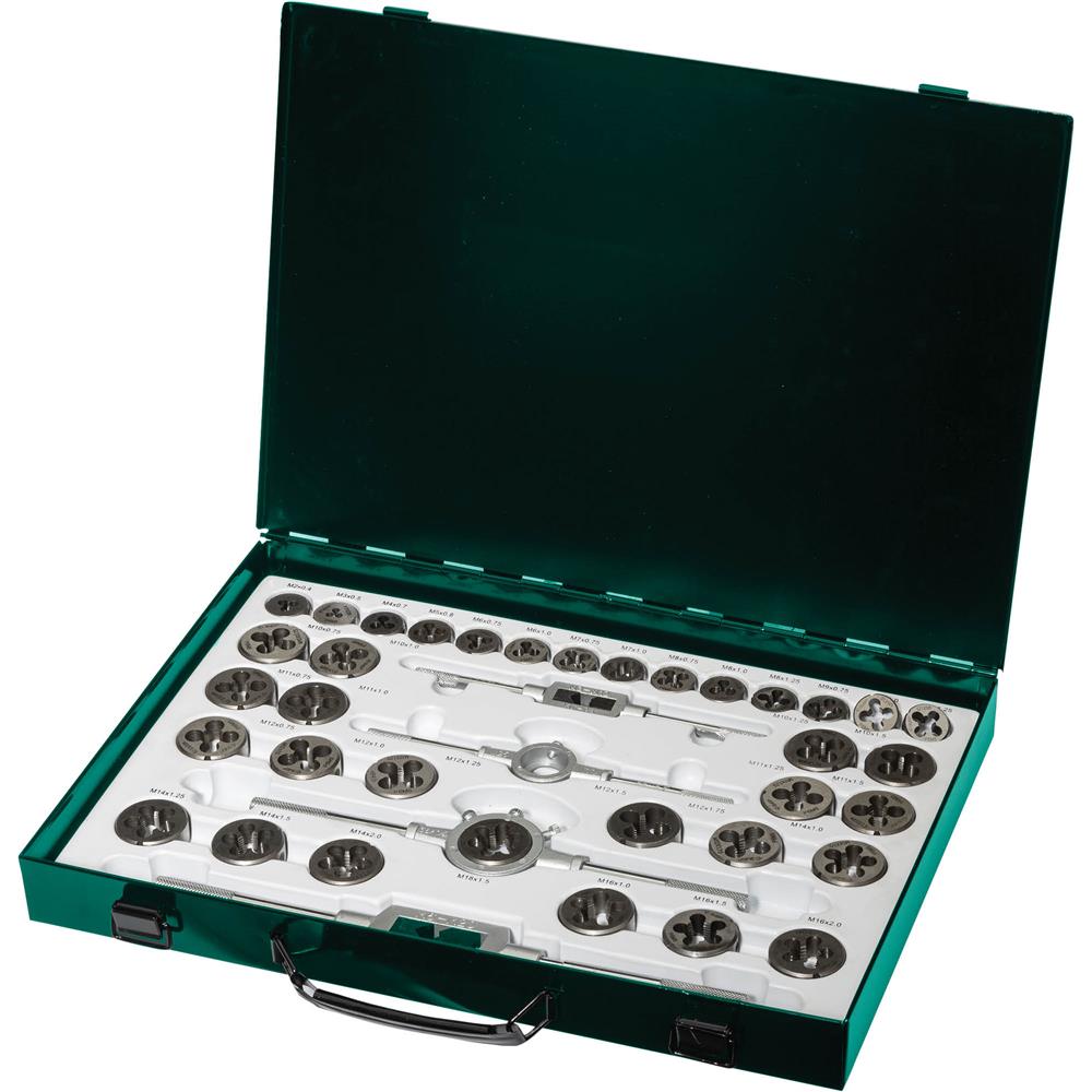 Grizzly Precision T34071 - 110-Pc. SAE/Metric Combination M2 HSS Tap & Die Set