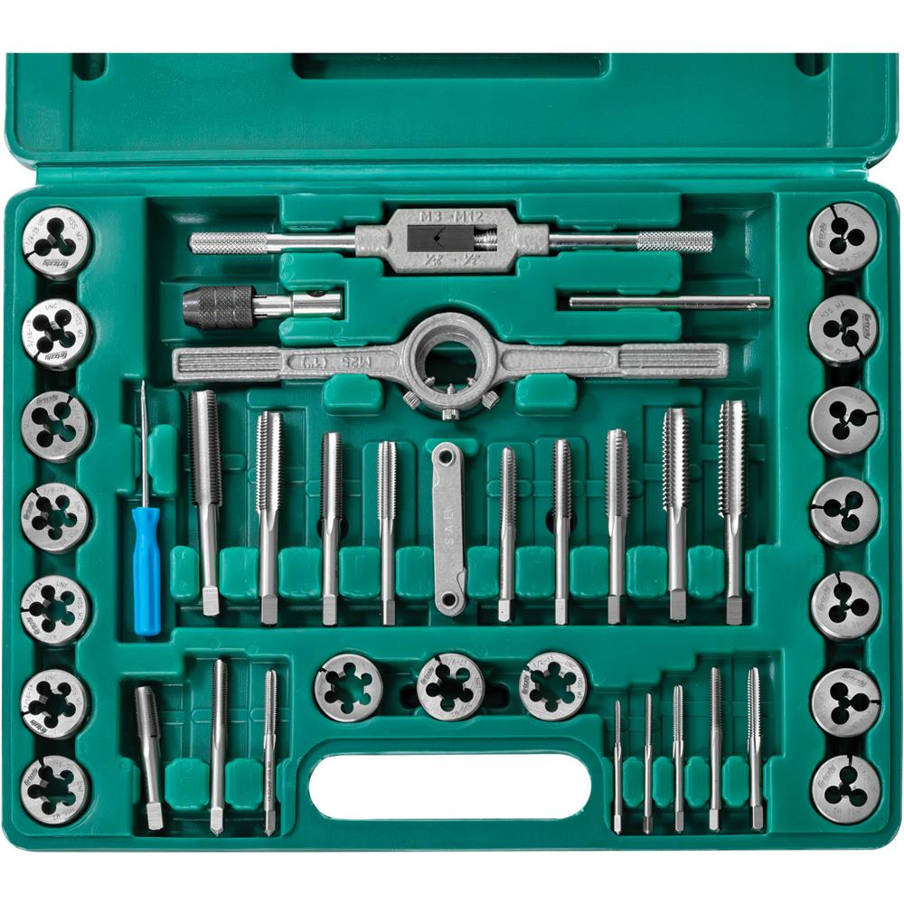 Grizzly Precision T34073 - 39-Pc. SAE M2 HSS Tap & Die Set