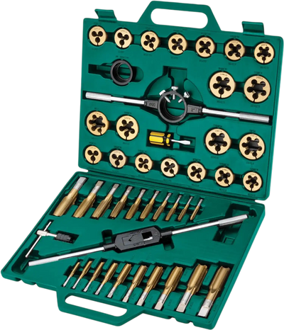 Grizzly T34074 Tap & Die Set 45-Pc SAE TiN Coated New