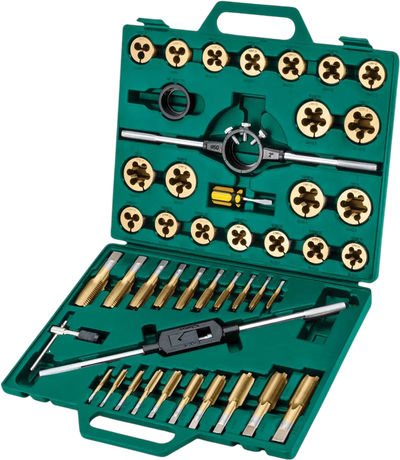 Grizzly T34078 Tap & Die Set 45-Pc Metric TiN Coated New