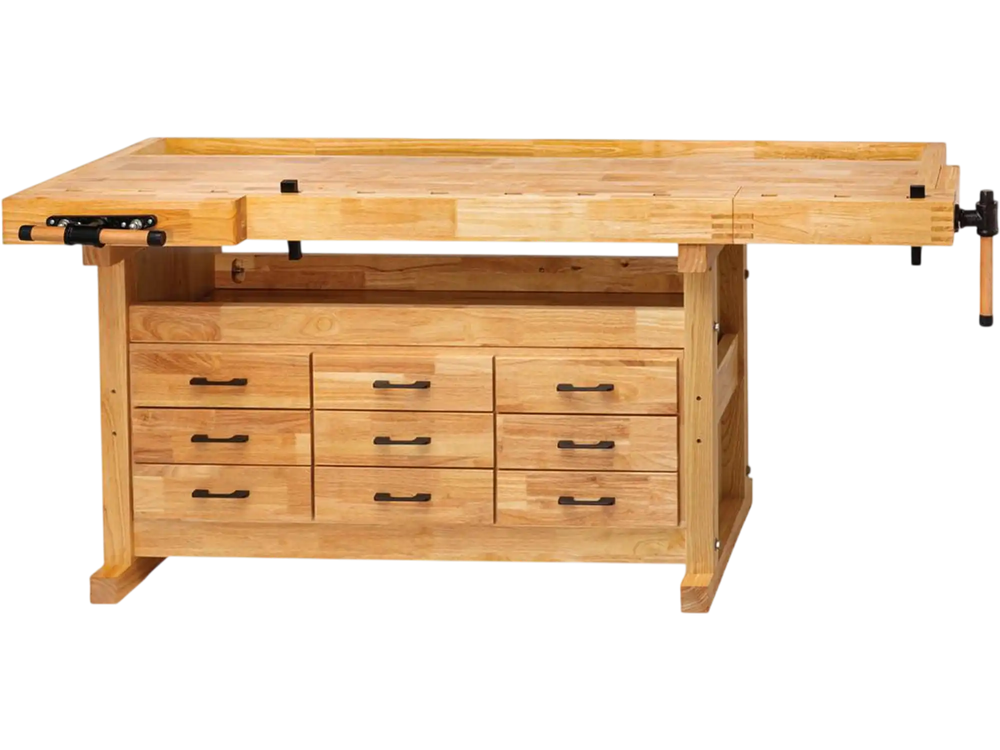 Grizzly T34091 - 80" 9-Drawer Euro-Style Butcher Block Workbench