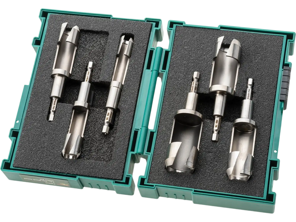 Grizzly PRO T34124 - 6 Pc. HSS Quick-Release Hex Shank Tenon Cutter Set
