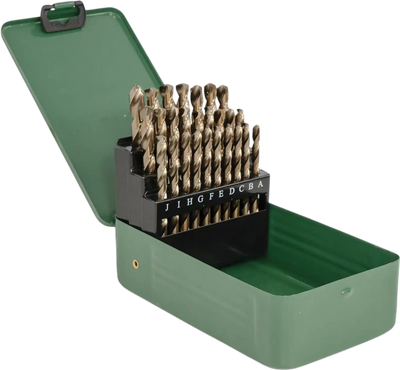 Grizzly T34126 Drill Bits PRO 26-Pc M35 HSS Cobalt Lettered A-Z Drill Bit Set New