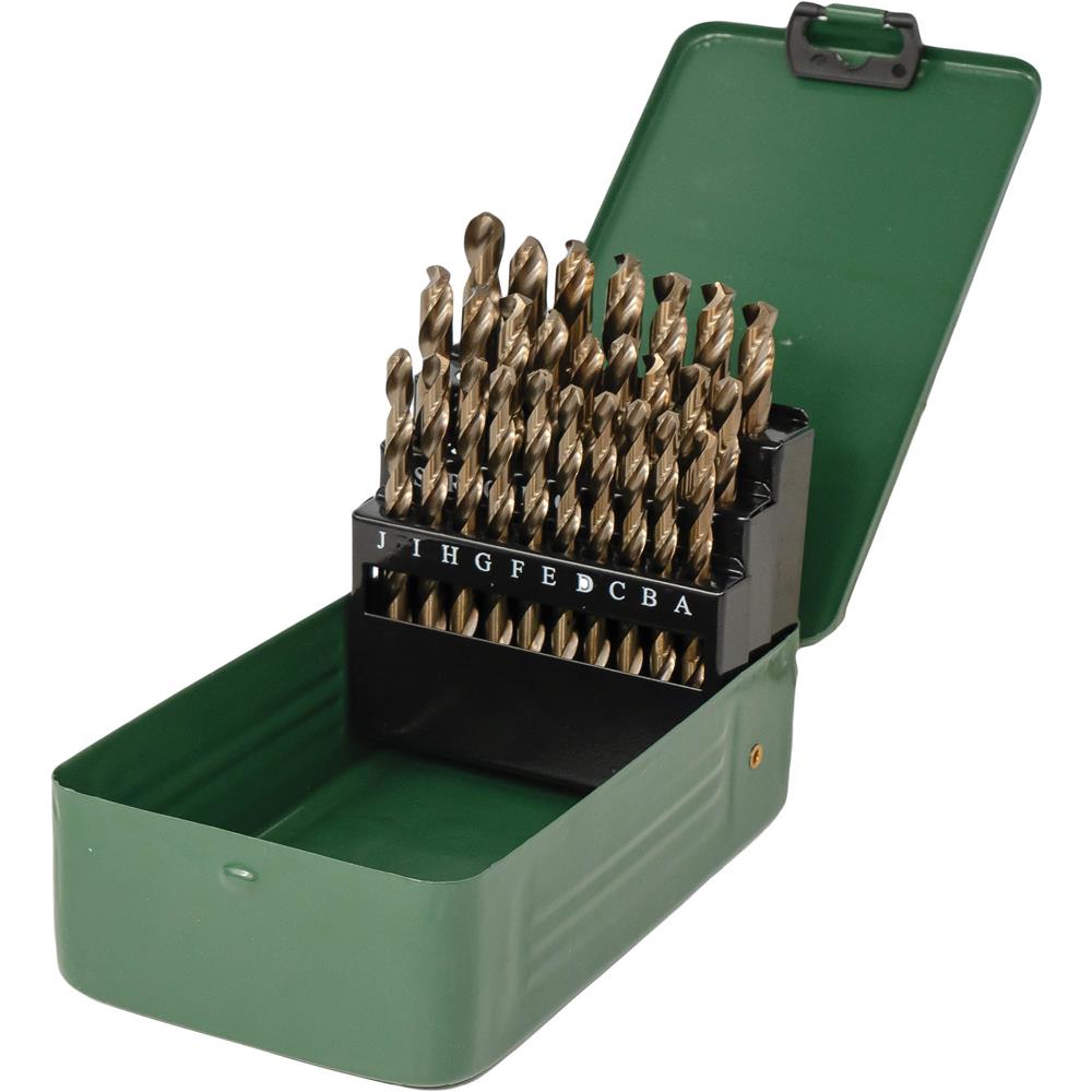 Grizzly PRO T34126 - 26-Pc. M35 HSS Cobalt Lettered A-Z Drill Bit Set