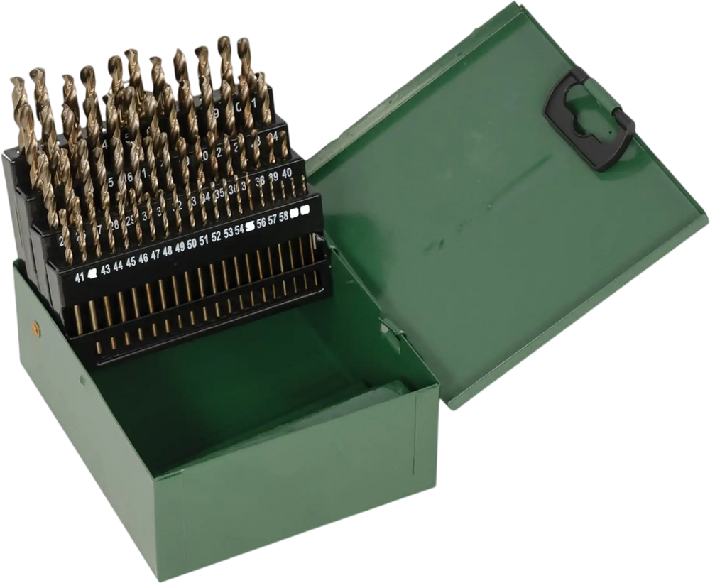 Grizzly PRO T34127 - 60-Pc. M35 HSS Cobalt Numbered 1-60 Drill Bit Set
