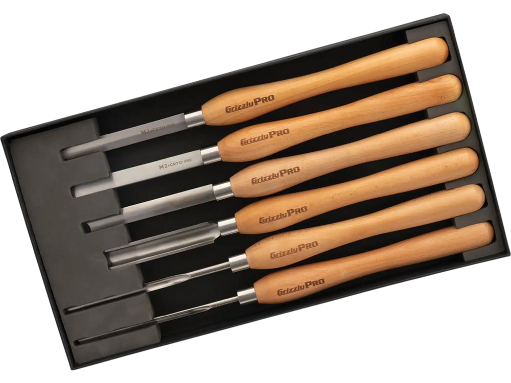 Grizzly PRO T34154 - 6-Pc. M2 Cryo Lathe Tool Set, Detail & Precision