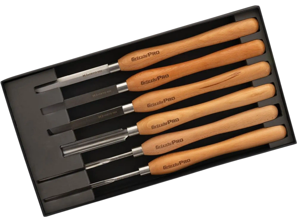 Grizzly PRO T34155 - 6-Pc. M2 Cryo Lathe Tool Set, Shaping & Contours