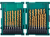 Grizzly PRO T34202 - 29-PC M2 HSS TiN-Coated Quick Release Hex Shank Brad Point Bit Set