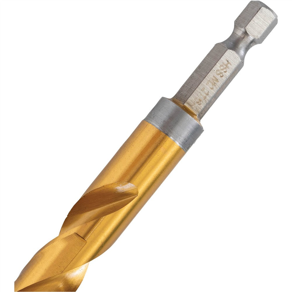 Grizzly PRO T34202 - 29-PC M2 HSS TiN-Coated Quick Release Hex Shank Brad Point Bit Set