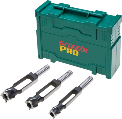 Grizzly T34240 Plug & Tenon Cutters PRO Tenon Plug Cutter 3-Pc Set 3/8