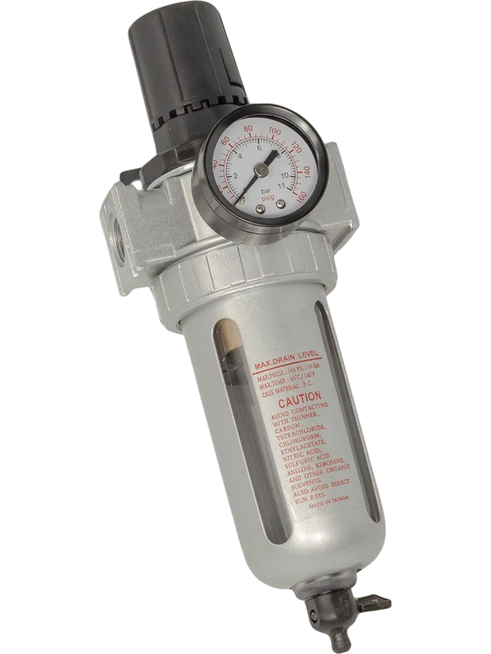 Grizzly T34261 - 3/8" Filter Regulator  with Gauge 150 PSI