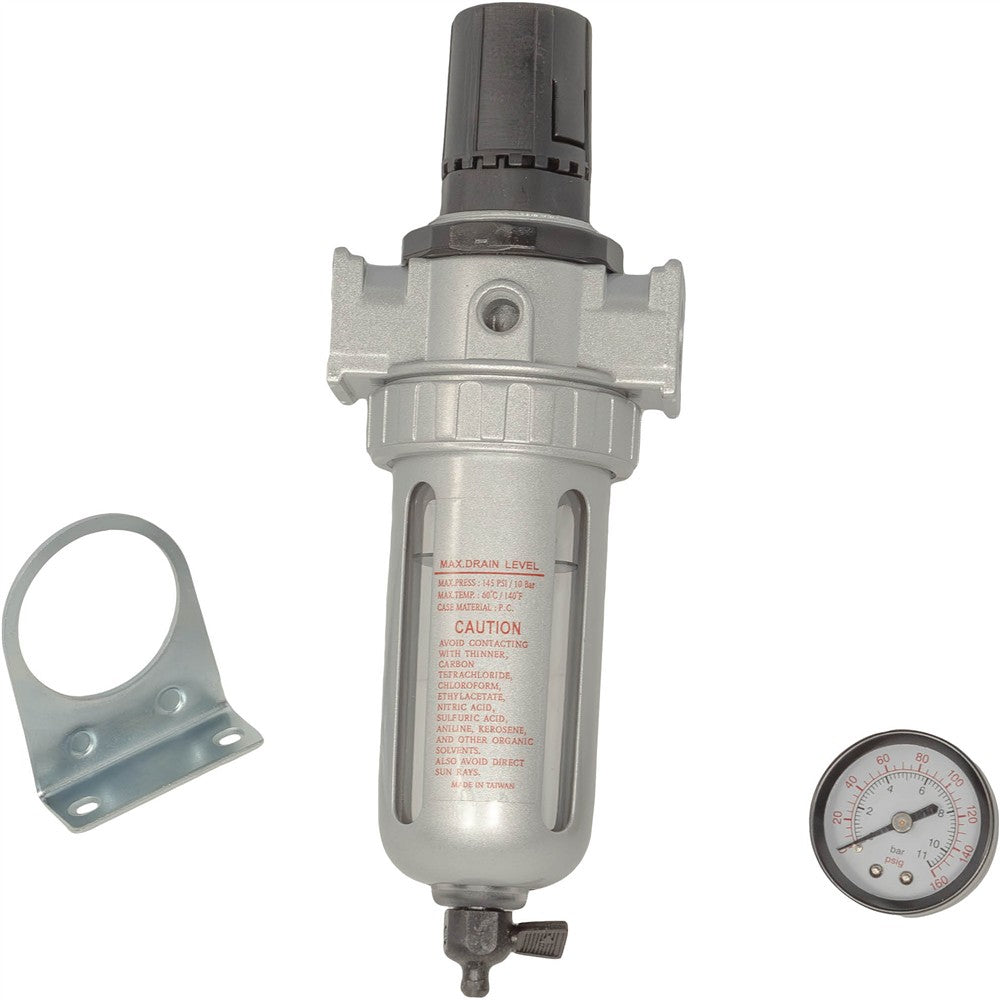 Grizzly T34261 - 3/8" Filter Regulator  with Gauge 150 PSI