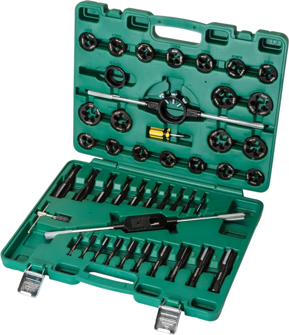 Grizzly Precision T34296 - 45-Pc. SAE M2 HSS Tap and Die Set