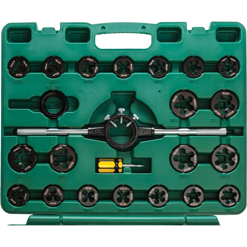 Grizzly Precision T34297 - 45-Pc. Metric M2 HSS Tap and Die Set