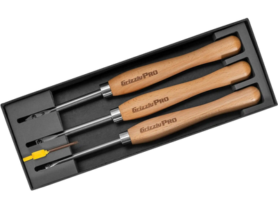 Grizzly T34363 Chisels & Gouges PRO Pen Turning Tool Set Carbide Insert 3-Pc New