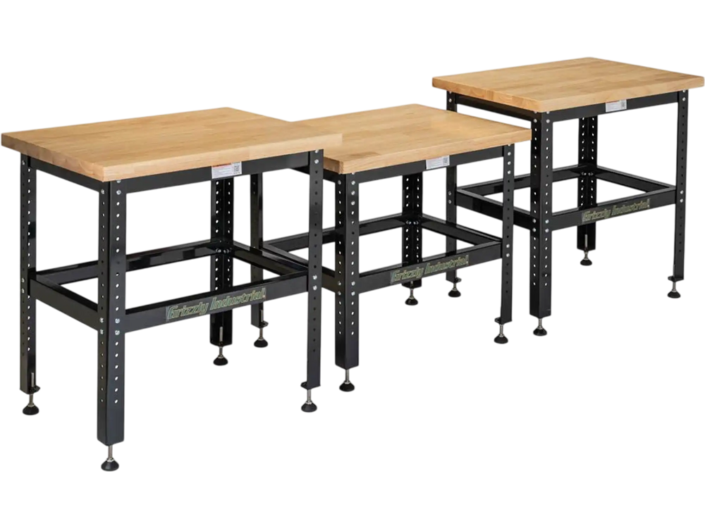 Grizzly T34445 - 3-Pc. Miter Saw Workstation with Butcher Block Top