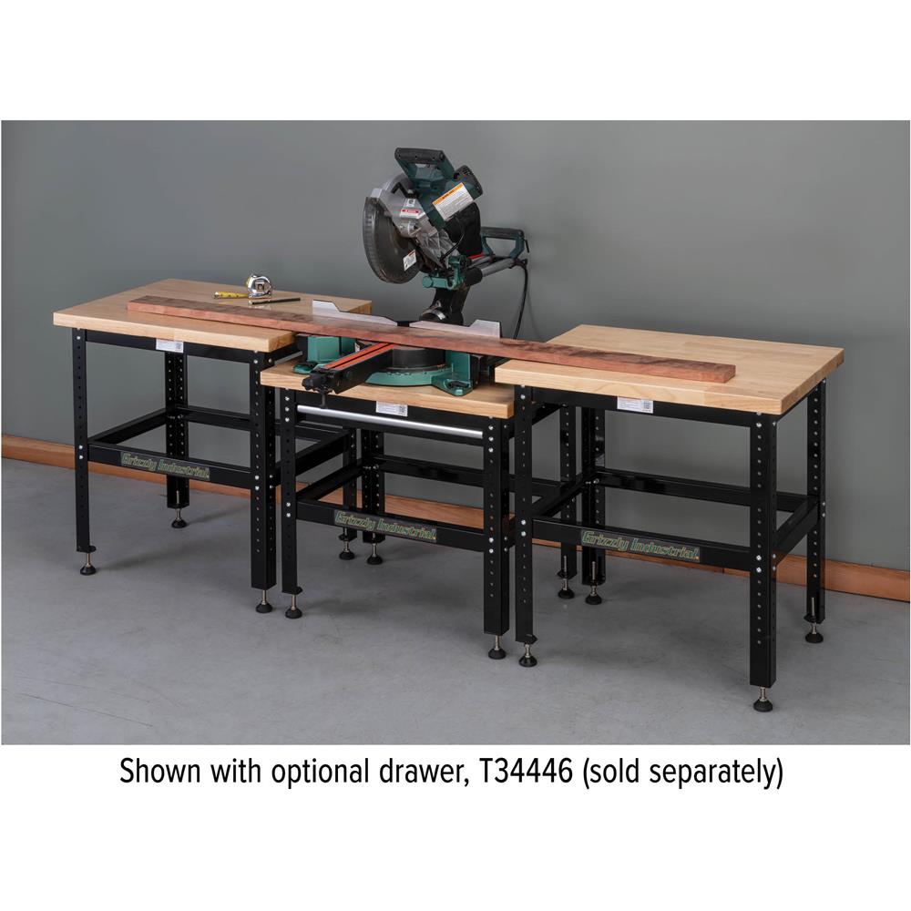 Grizzly T34445 - 3-Pc. Miter Saw Workstation with Butcher Block Top