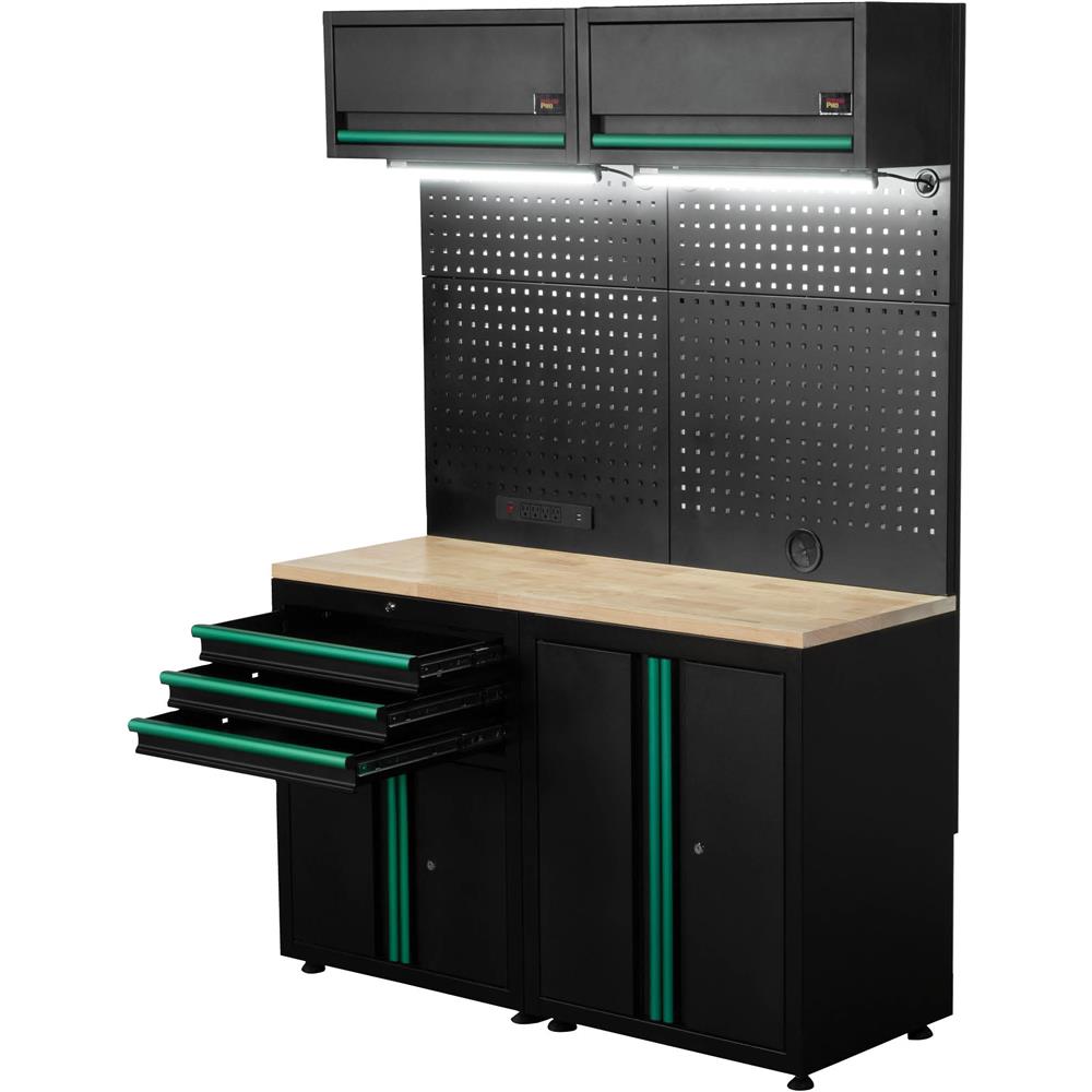 Grizzly PRO T34534 - 4-Pc. 3 Drawer 4 Cabinet Modular Cabinet Set