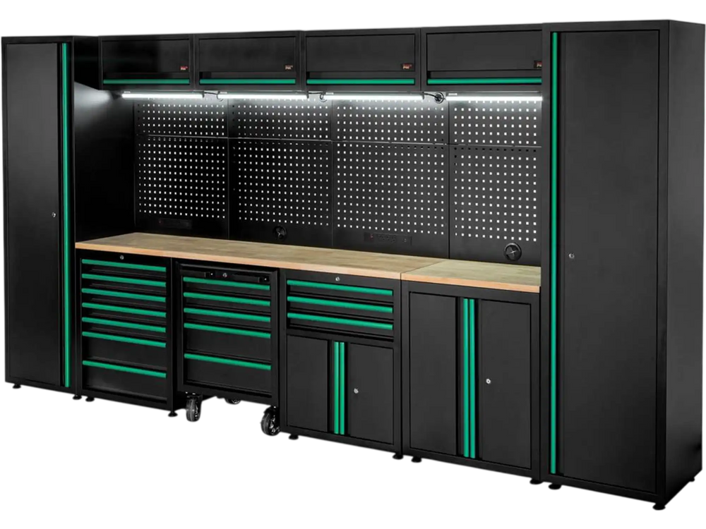 Grizzly PRO T34536 - 10-Pc. 15 Drawer 8 Cabinet Modular Cabinet Set