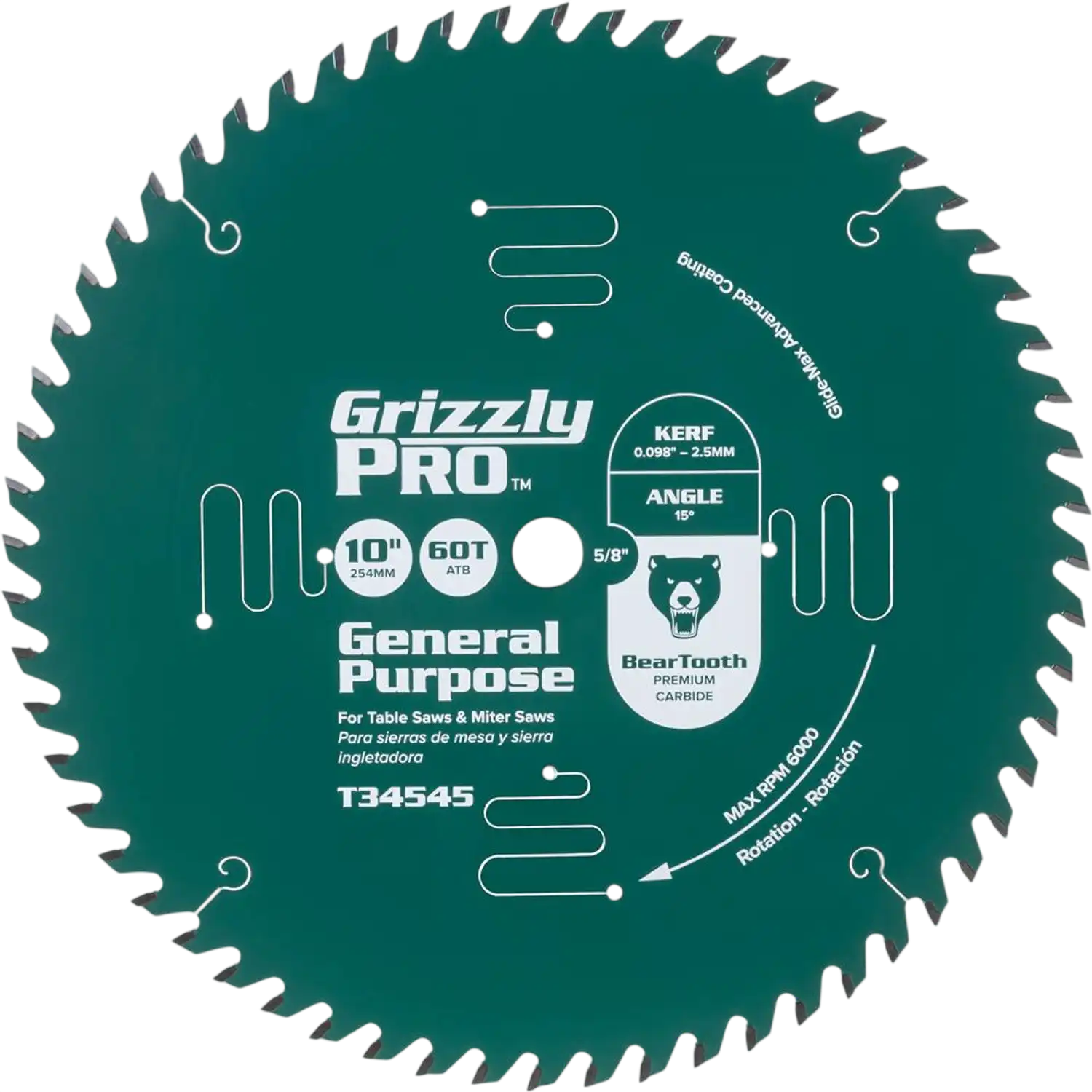 Grizzly T34545 Circular Saw Blade PRO 10
