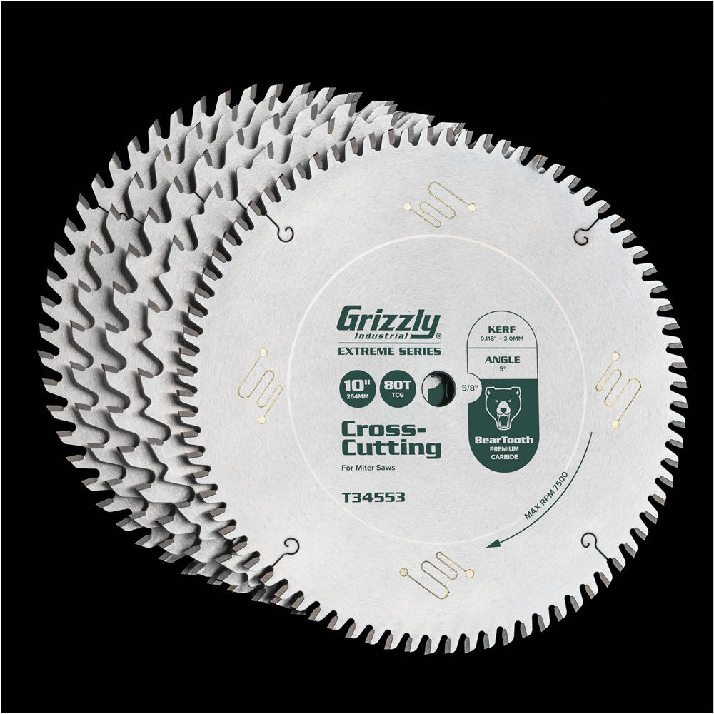 Grizzly T34555 - 12" x 1" 60T Hi-ATB Extreme Series Combination Saw Blade