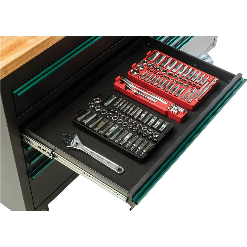 Grizzly PRO T34621 - 61" 9-Drawer Tool Cabinet w/ Outlets