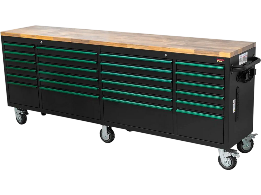 Grizzly PRO T34623 - 96" 24-Drawer Tool Cabinet w/ Outlets