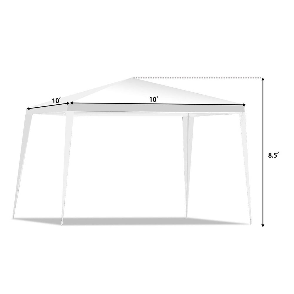 10 x 10 feet outdoor wedding canopy tent with waterproof polyethylene and powder-coated steel frame for backyard events.