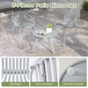 3-piece gray patio bistro set featuring a round coffee table and 2 slat design chairs, ideal for outdoor relaxation.