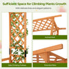 6.5 FT tall patio garden arbor with an arched roof, made of natural fir wood, featuring side climbing trellises for.