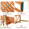 Detail of the reinforced wooden crossbars and solid metal connectors on the 6.2 feet tall patio garden arbor bench.