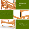 Reinforced chair back and solid metal connectors of the 6.5 FT tall patio garden arbor with bench for outdoor decor.