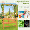 6.5 FT tall patio garden arbor with a 2-seat bench, made of natural fir wood, perfect for garden decoration and.