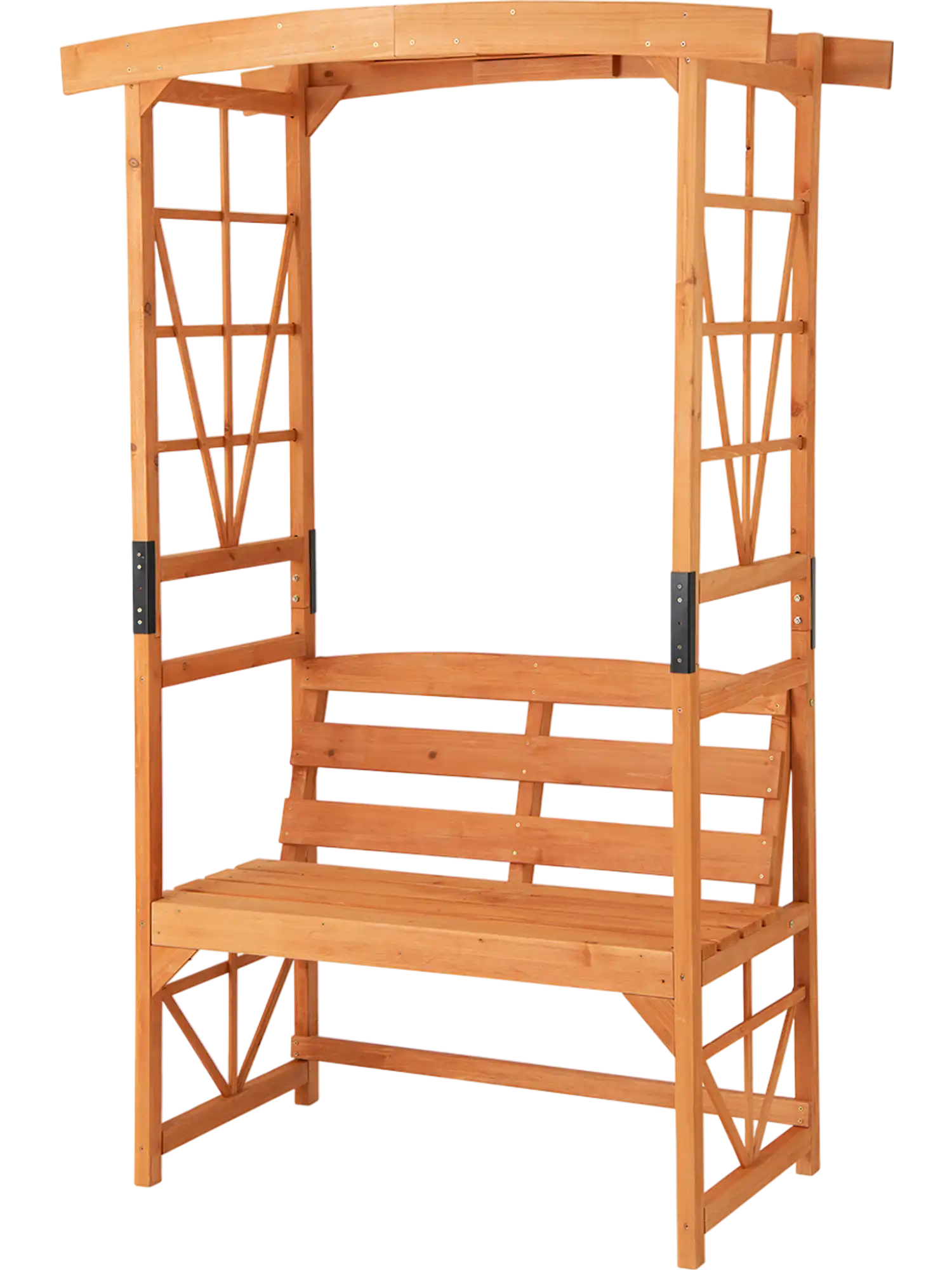 Costway 6.2' Patio Garden Arbor Pergola 2-Seat Bench 85924763 New